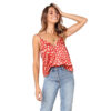 New Product Printed V Neck Loose Top Women's Small Suspenders