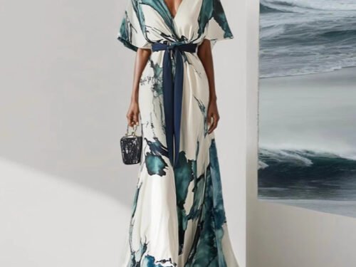Thin Rope Short-Sleeved Dress
