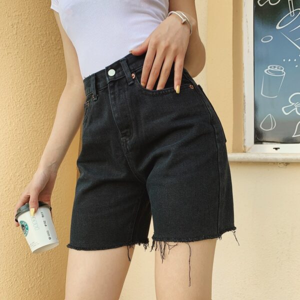 High-Waisted Five-Point Jeans For Women Summer Thin New Loose Wide-Leg Slim Straight Hot Girl Shorts Hot Pants