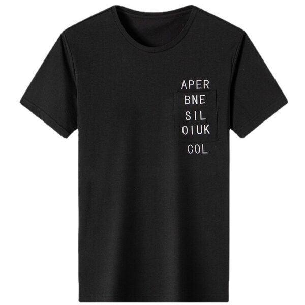 Summer New Men's Mulberry Silk Short-sleeved T-shirt Fashion Korean Version Youth Casual Printing Thin Ice Silk T-shirt