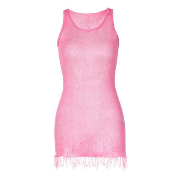 Women's Clothing New Fashion Round Neck Sleeveless Hip Dress