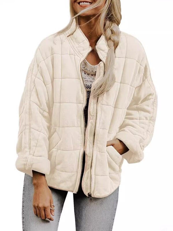 Silk-like fabric Cotton-padded Jacket 2026 European And American Women's Loose Long Sleeve Pocket Jacket