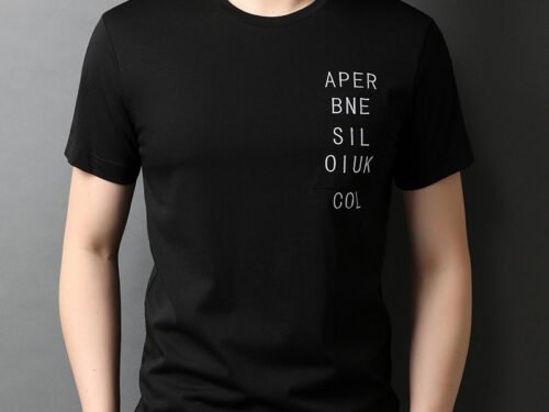 Summer New Men's Mulberry Silk Short-sleeved T-shirt Fashion Korean Version Youth Casual Printing Thin Ice Silk T-shirt