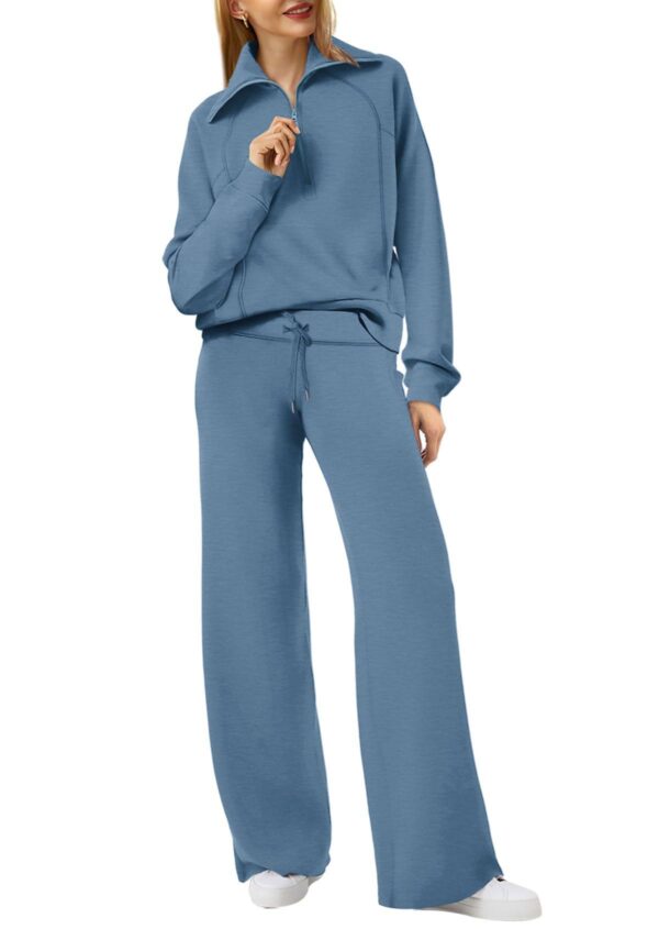 Polyester Casual Sports Suit Zipper Long-Sleeved Sweatshirt