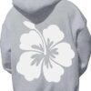 Polyester Printed Hoode Women's Fleece Sweatshirt With Sunset Print, Kangaroo Pocket, Drawstring