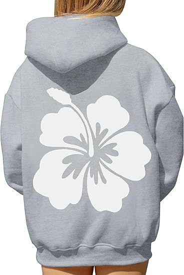 Polyester Printed Hoode Women's Fleece Sweatshirt With Sunset Print, Kangaroo Pocket, Drawstring