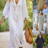 Cotton And Linen Long Dress
