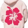 Polyester Printed Hoode Women's Fleece Sweatshirt With Sunset Print, Kangaroo Pocket, Drawstring
