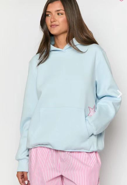 Polyester Patch Embroidered Star Hoodie Sweatshirt