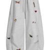 Cotton Embroidered Sports Hoodie Casual Jogging Sweatpants Sweatshirt