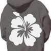 Polyester Printed Hoode Women's Fleece Sweatshirt With Sunset Print, Kangaroo Pocket, Drawstring