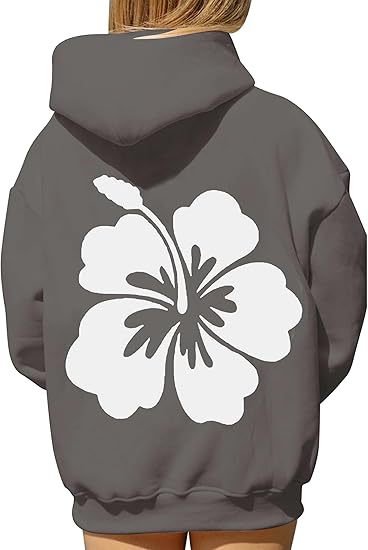 Polyester Printed Hoode Women's Fleece Sweatshirt With Sunset Print, Kangaroo Pocket, Drawstring