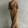 Polyester Long Sleeve Slit Dress