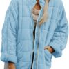 Silk-like fabric Cotton-padded Jacket 2026 European And American Women's Loose Long Sleeve Pocket Jacket