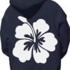 Polyester Printed Hoode Women's Fleece Sweatshirt With Sunset Print, Kangaroo Pocket, Drawstring