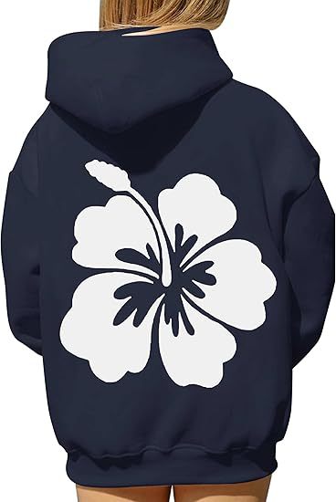 Polyester Printed Hoode Women's Fleece Sweatshirt With Sunset Print, Kangaroo Pocket, Drawstring