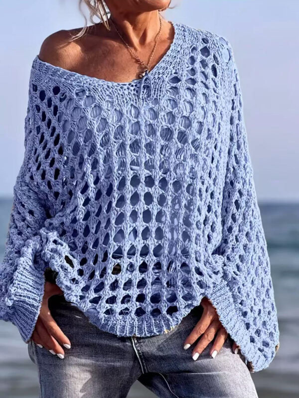Knitted Sweater For Women Spring And Summer Beach Cover-up Top