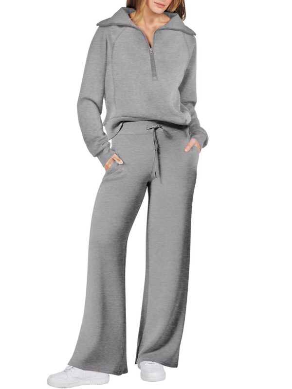 Polyester Casual Sports Suit Zipper Long-Sleeved Sweatshirt