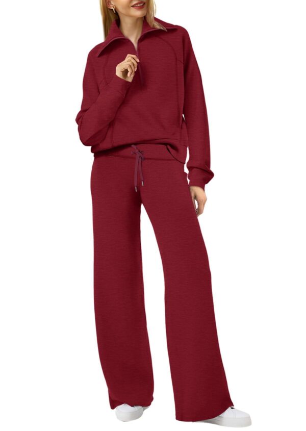Polyester Casual Sports Suit Zipper Long-Sleeved Sweatshirt
