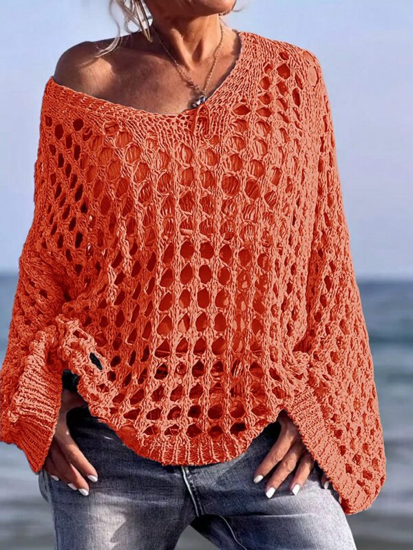 Knitted Sweater For Women Spring And Summer Beach Cover-up Top