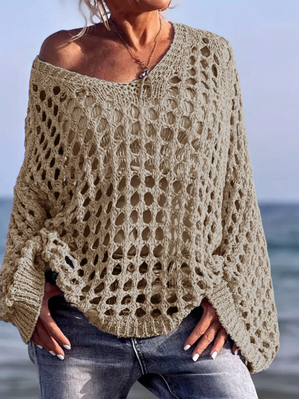 Knitted Sweater For Women Spring And Summer Beach Cover-up Top