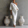 Cotton And Linen Long Dress