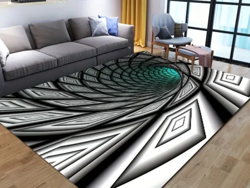 3D Swirl Illusion Rug Entry Floor Mat for Home Decor