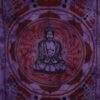 Purple Buddha In Dharma Chakra Mudra On A Lotus Flower Tapestry