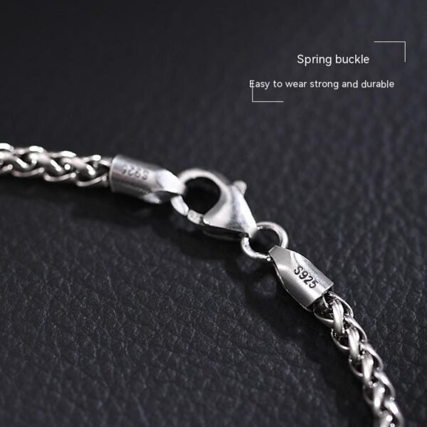 Handmade S925 Sterling Silver Vintage Woven Bracelet