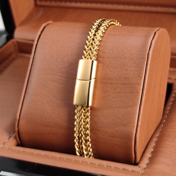 Men's Stainless Steel Bracelet with Magnetic Buckle