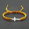 Adjustable Red Rope Bracelet with Stainless Steel Cross
