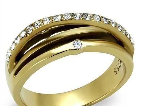 TK2611 - IP Gold Stainless Steel Ring with Top Grade