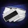TS218 - Rhodium 925 Sterling Silver Ring with AAA Grade CZ in Clear