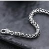 Men's Woven Sterling Silver Mantra Bracelet