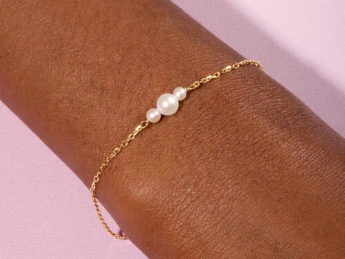 S925 Sterling Silver Vintage Pearl Bracelet