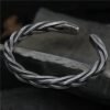 Vintage Woven Hemp Rope Bracelet in Sterling Silver S925