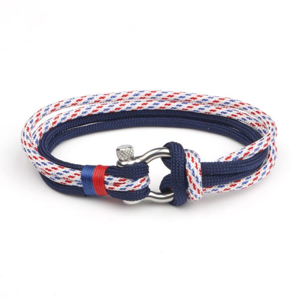 Stainless Steel Buckle Bracelet with Umbrella Rope