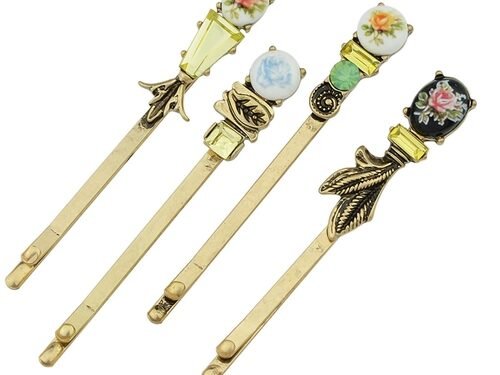 AU Post Hair Accessories 4pcs Antique Flower Hairgrips Hair Clips Hair