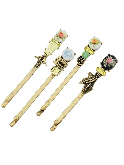 3 AU Post Hair Accessories 4pcs Antique Flower Hairgrips Hair Clips Hair