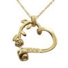 3 24K Gold Plated Stainless Steel Garden Heart Necklace