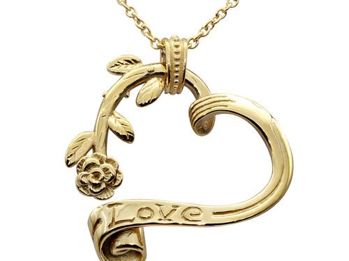 24K Gold Plated Stainless Steel Garden Heart Necklace