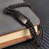 Men's Stainless Steel Bracelet with Magnetic Buckle