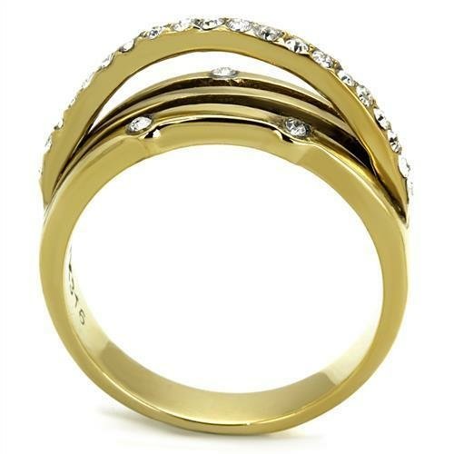 TK2611 - IP Gold Stainless Steel Ring with Top Grade