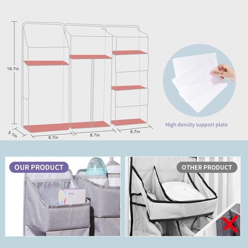 4 Baby Diaper Caddy with Dividers