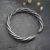 Vintage Woven Hemp Rope Bracelet in Sterling Silver S925