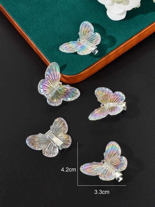 4_9d8845ca-f504-4a5a-8e7e-98b89198dfd1 5 pcs Sweet Transparent Butterfly Hairpin Hair Clips Set Hair