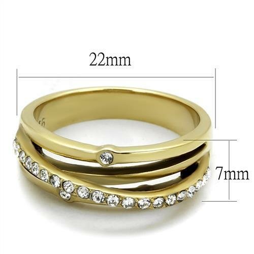 TK2611 - IP Gold Stainless Steel Ring with Top Grade