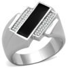 TS218 - Rhodium 925 Sterling Silver Ring with AAA Grade CZ in Clear