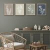 Framed Botanical Wall Art Set Of 4 With Walnut 10x10 Frames