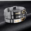 Men's Adjustable 3D Cross Stainless Steel Bracelet